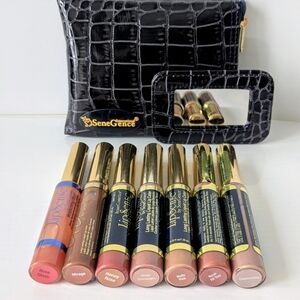 SeneGence Lip Collection Neutrals 6 Colours + 1 Gloss, with Black Crocodile Bag